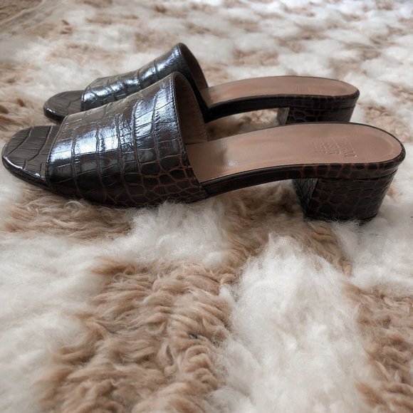 Maryam Nassir Zadeh Shoes - Maryam Nassir Zadeh Brown Croco Sophie Slides sz 36 1/2
